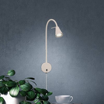 BRILONER Tusa - LED Wandlamp - zwenkbare bureaulamp - bedlamp met warm wit licht - 4.7 W - beige - Ø8 x 45 cm