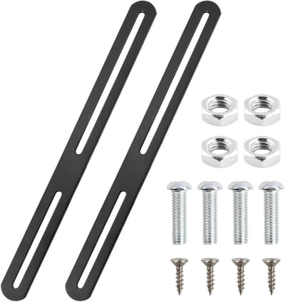 Brievenbus hekbevestiging set van 2 stuks, roestvrij staal, 275 x 24 mm, inclusief 8 schroeven voor veilige montage aan hekken of poorten