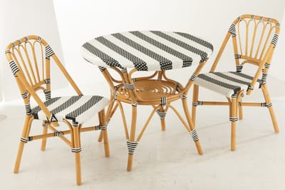 J-Line tafel Live - rotan/kunststof - naturel/zwart
