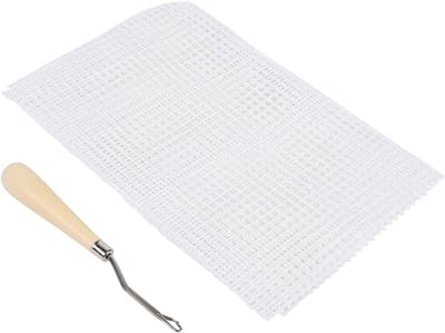 Duurzaam Mesh Tarp voor Creatieve Projecten - Handige Haakjes en Houten Handvat voor Borduurwerk, Naaiwerk en DIY Crafts (150x100cm)