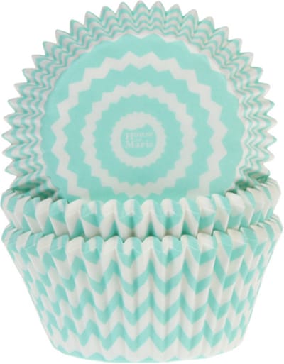 House of Marie Cupcake Vormpjes - Chevron Mint - pk/50 - Baking Cups voor Muffins en Cupcakes