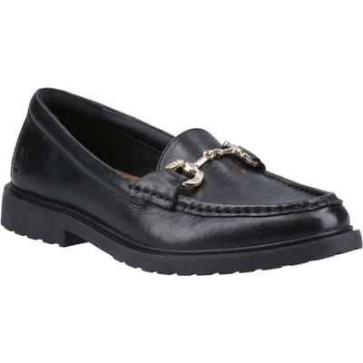 Hush Puppies Verity Snaffle Leer Dames Zwarte Instappers