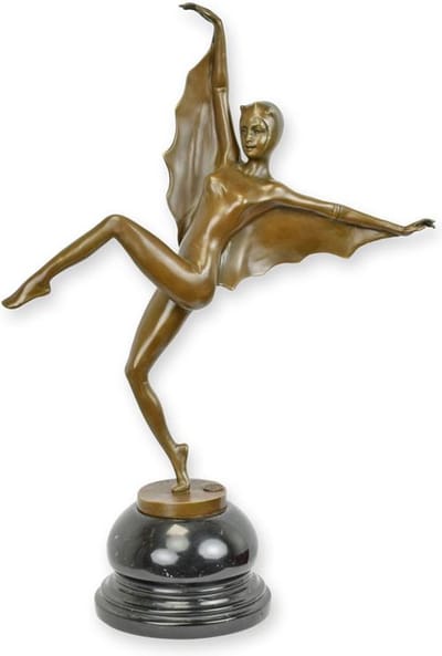 Vleermuismeisje - Bronzen beeld - sculptuur - 43,8 cm hoog