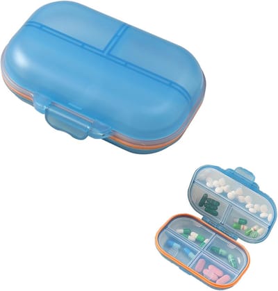 Pillendoos - Waterdicht - Zakformaat - Pillendoos voor 7 dagen - Pillendoos - Pillenpotje - Draagbare reispillendoos - Vochtbestendige pillendoos - Lichtgewicht en draagbaar - Blauw