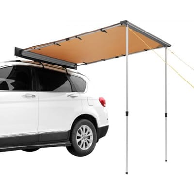 VEVOR Caravan Zonnescherm 1,4x2m Zonnekap Camper UV50+ UV-bescherming Luifel 280g Polyester Stof Luifel PU3000mm Waterdicht Inclusief PVC-tas Ideaal voor kamperen Familiereünies Reizen