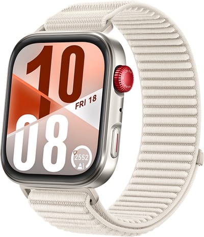 Strap-it Wave nylon bandje met klittenbandsluiting - geschikt voor Huawei Watch Fit 3 / Watch Fit 4 / Watch Fit 4 Pro / Watch Fit 5 / Watch Fit 5 Pro (sterrenlicht)