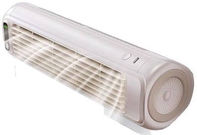 Draagbare mini-airconditioner - hoogwaardige wandgemonteerde verdampingskoeler - energiebesparende verdampingskoeler met drie snelheden - geschikt voor slaapkamers, keukens en badkamers - oplaadbaar - abrikooswit