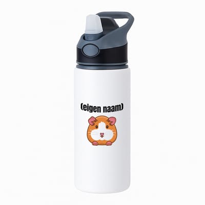 Hacebo® - hamster met eigen naam waterfles met rietje zwart - Hamster - hamster liefhebbers - iemand die houdt van hamsters - verjaardag - cadeau - kado - water fles - 650ML