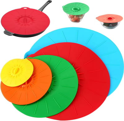 Siliconen Zuignappen - Voedsel Deksels - Keuken Opslag - Herbruikbaar en Hittebestendig - 10 x 10.3 cm - Mix Kleuren