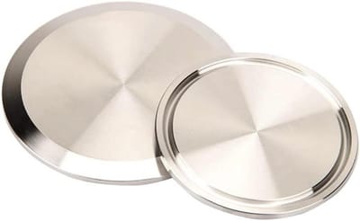 Blind Deksel - Afsluitkap Flens - Sanitaire Verbinding - Roestvrij Staal - Ferrule 77.5mm - Zilver