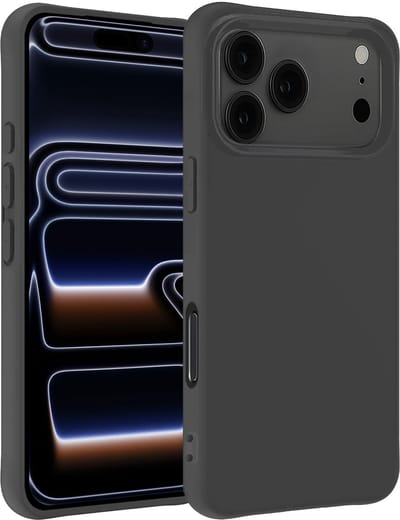Hoesje - Geschikt voor iPhone 17 Pro / 18 Pro - Sterk & Shockproof - Siliconen Case - Hoes Cover - Telefoonhoes - Zwart