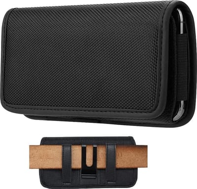 Riem Holster Hoesje - Universeel Telefoonhoesje Nylon Holster Zwart 5.5 inch Hoesje