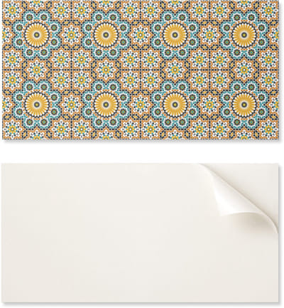 Zelfklevend vinylpaneel - Kantoorwanddecoratie 100x50 cm Mozaïekpatroon met bloemen