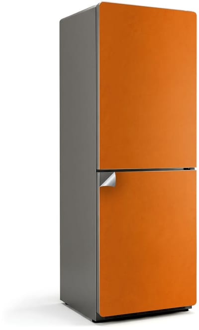 Wallfluent Koelkaststickers - Oranje Koelkast Folie - 70 cm x 190 cm - Oranje Koelkaststickers - Zelfklevende Koelkaststicker - Koelkast Decoratie - Koelkast Wrap - Koelkast Makeover