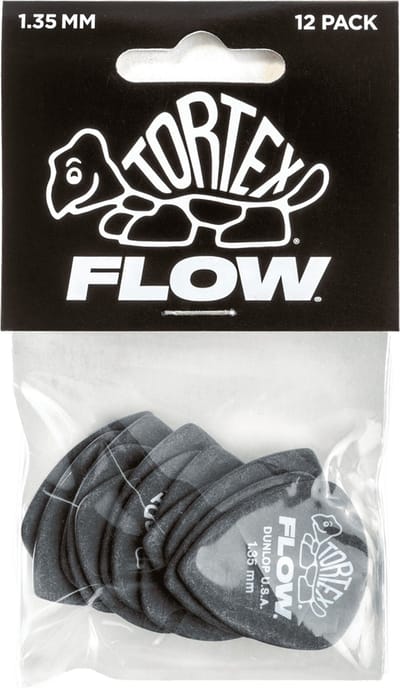 Jim Dunlop Tortex - Plectrums - Flow - 1,35 mm Grijs - Player's Pack 12 Stuks