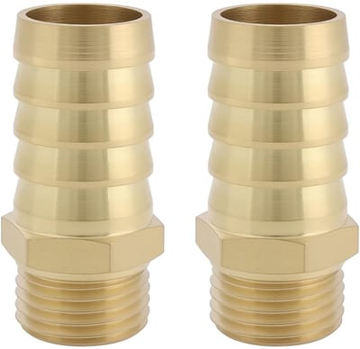 Dailygoods - 2 Stuks Messing Barb Slang Fitting M16 x 1.5 Adapter