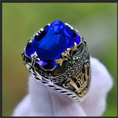 Bagues chevalières turques rétro faites à la main pour hommes Couleur cuivre antique Bague sculptée Incrustation de zircon mystique Nouvelle bague punk pour motard 12 black