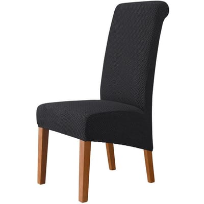 Verdikte Hoge Rug Stoelhoes Grote Kantel Huis Hotel Modern Eenvoudig Elastisch Universeel Eendelig Eettafel en Stoelhoes 38*4*18 cm zwart