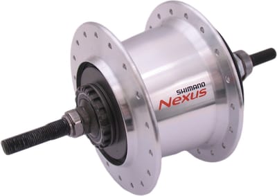 Versnellingsnaaf 7 speed Shimano Nexus 7 SG-C3001 voor rollerbrakes / velgrem 36 gaats - zilver