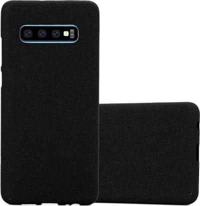Cadorabo Hoesje geschikt voor Samsung Galaxy S10 PLUS in FROST ZWART - Beschermhoes gemaakt van flexibel TPU silicone Case Cover
