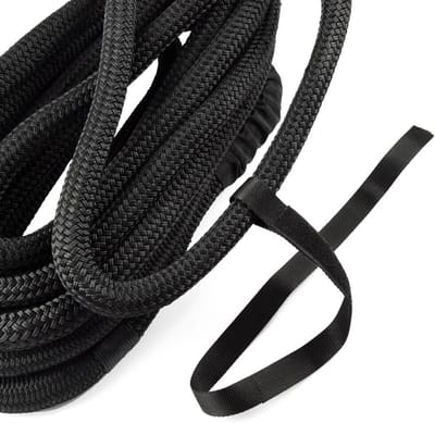 Kinetisch bergtouw - Elastisch sleeptouw - Voertuig berging - 30% uitrekbaar - 13.800 kg 9 m - Zwart