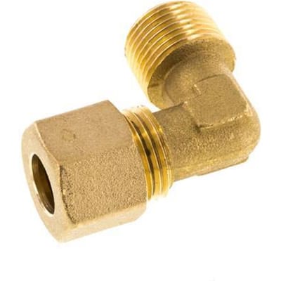 R 3/8'' Buitendraad x 10mm Messing L-Knelfitting 90 graden 95 Bar DIN EN 1254-2