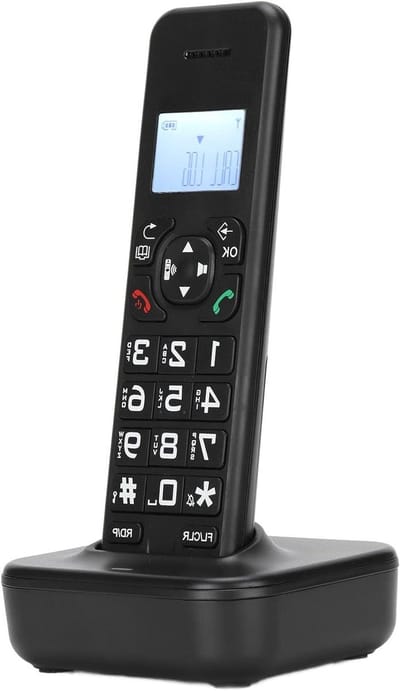 Draadloze Handtelefoon - Vaste Telefoon Kantoortelefoon - Thuiswerken - Lange Afstandsbereik - 16 inch LCD - Zwart
