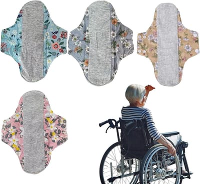Herbruikbaar Maandverband - Wasbare Inlegkruisjes - Dagelijkse Hygiëne - Waterdicht en Ademend - 4 stuks - Blauw Geel Grijs
