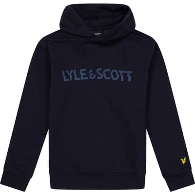 Lyle & Scott Kinder/Kids logohoodie (Donkere marine)