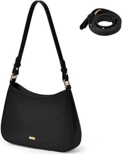 Dailygoods - Aucuu Schoudertas Y2K Clutch Purse voor vrouwen, lederen tas voor dames, crossbody tassen, lederen hobo tassen, halve maan hobo handtas, oksel portemonnee met 2 verstelbare riem, #2 Zwart, M