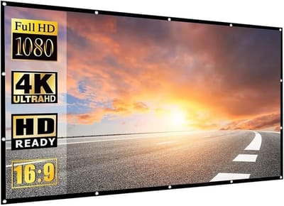 Projectorscherm Draagbaar - Filmscherm Opvouwbaar - Thuisbioscoop Maken - Kreukvrij Polyester - 72 inch 16:9 - Wit