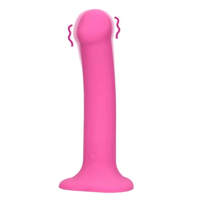 Loveline - Gladde Vibrator met Eikel en Zuignap - Roze