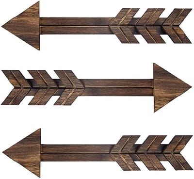 Rustieke Houten Pijlen Wanddecoratie - Set van 3, Perfect voor Thuis, Bruiloft of Boerderij Stijl Decoratie