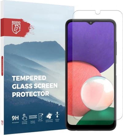 Rosso 9H Tempered Glass Screen Protector Geschikt voor Samsung Galaxy A22 5G | Glasplaatje | Beschermlaag | Beschermglas | 9H Hardheid