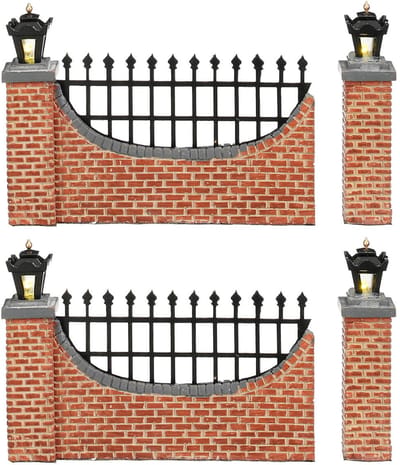 Luville - Fence Brown Lighted - Set van 4