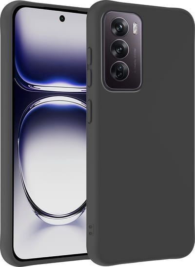 Hoesje - Geschikt voor OPPO Reno 12 - Sterk & Shockproof - Siliconen Case - Hoes Cover - Telefoonhoes - Zwart