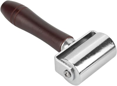 Cocoplus - Lijmroller - Koolstofstaal - 60mm - Houten handvat - Lijmapplicatie - Geschikt voor leerwerk
