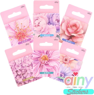 Ainy Bloemen PET Stickers Set | 270 stuks met opbergdoos | Luxe & Elegant | Geschikt voor bullet journal, fotoalbum, wenskaarten, laptop, telefoon, waterfles, muursticker, geschenksticker, skateboard of graffiti sticker | Kinderen & Volwassen