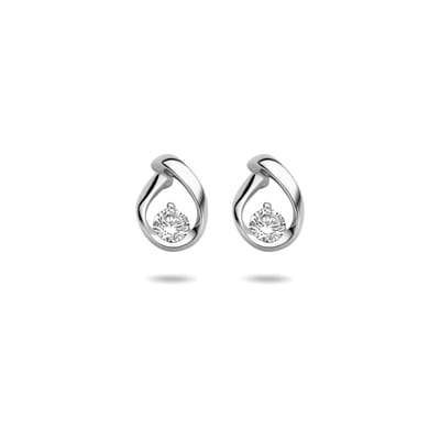 Zilver Gerhodineerde Oorknoppen zirkonia 1333721