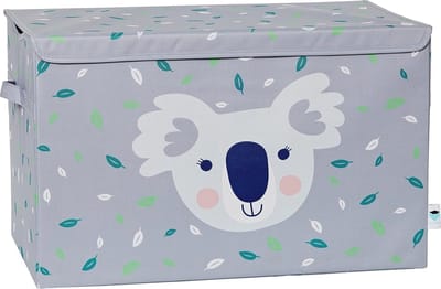 Opbergdoos met Deksel - Grijze Stoffen Speelgoedkist - 62x38x39 cm - Sterke en Stabiele Opbergruimte