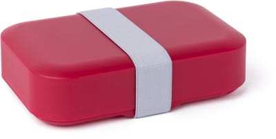 Lunchbox medium Ruby - 650ml - Brooddoos met Elastiek - In hoogte verstelbaar Broodtrommel - BPA-vrije Lunchtrommel - Rood - 185x125x50mm