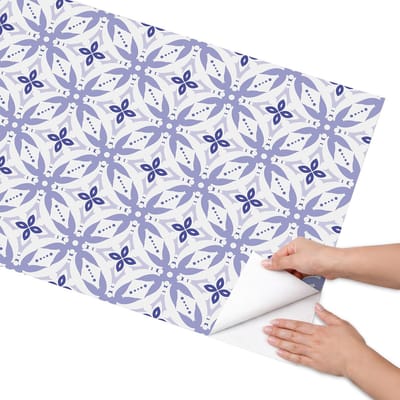 Coloray Meubel Wrap Folie - Wit Meubelfolie - 65x130 cm - Meubel Wrap Folie Geometrisch patroon - Plakfolie Meubels - Geometrische Meubelfolie - Decoratiefolie Zelfklevend - Slaapkamer decoratie - Achtergronden en patronen