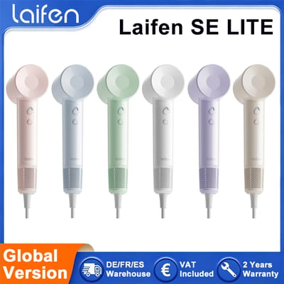 Laifen SE-LITE hogesnelheidsföhn, 105.000 RPM, haarverzorging met negatieve ionen, intelligente temperatuurregeling, laag geluidsniveau, snelle droging