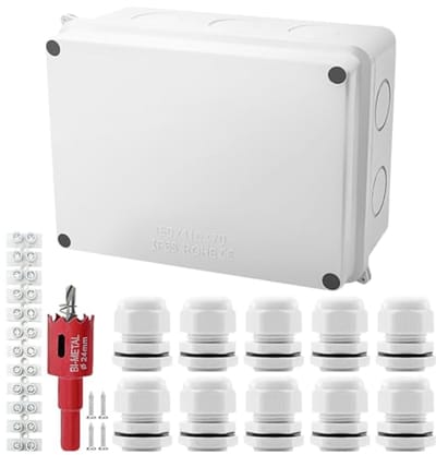 Witte Aansluitdoos 150 x 110 x 70 mm - Waterdichte Elektrische Box voor Buiten met IP65 Bescherming