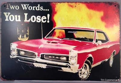 Pontiac GTO muscle car- Metalen Decoratie Wandbord - Vintage - Retro - Muurplaat - nr 606