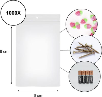 PD® - Gripzakjes - Gripzakjes 60 x 80 - 1000 stuks - EXTRA STERK - Diamond painting zakjes - Gripzakjes klein - Grip zakjes 1000 stuks - Transparant