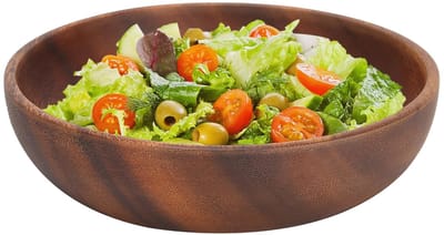 Dailygoods- Saladekom Houten Ambachten - Voedselcontainer - Serveerschaal - Soepkom - Eettafel Decor - Ideaal voor Bruiloft/Verjaardag - Snackschaal