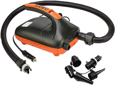 JHUBERS Elektrische luchtpomp - SUP luchtpomp 20 PSI - Automatische uitschakeling - Zwart - Hogedrukpomp - Ideaal voor paddleboot en luchtbed - C...
