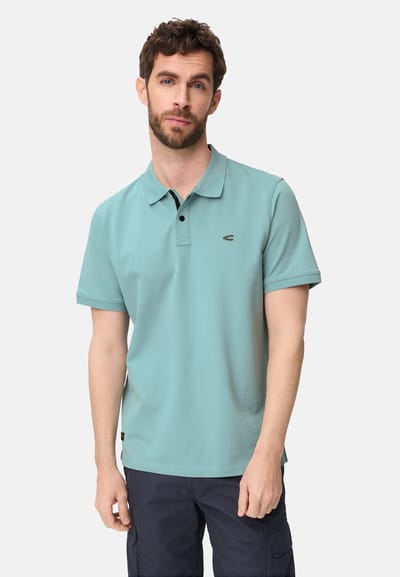 camel active Poloshirt met drukknopen - Maat menswear-S - Oceaan Groen