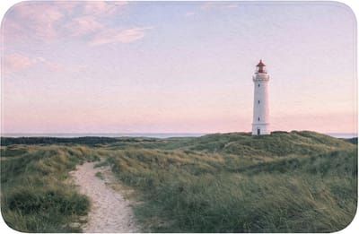 Badmat 60x40 cm - Antislip - Vuurtoren - Duinlandschap - Zee - Badmatten voor badkamer - Badkamermat - Douchemat - Badkamer mat